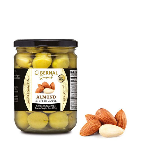 Olives Gourmet stuffed with "Almonds", 225Gr Drained - The Gourmet Market