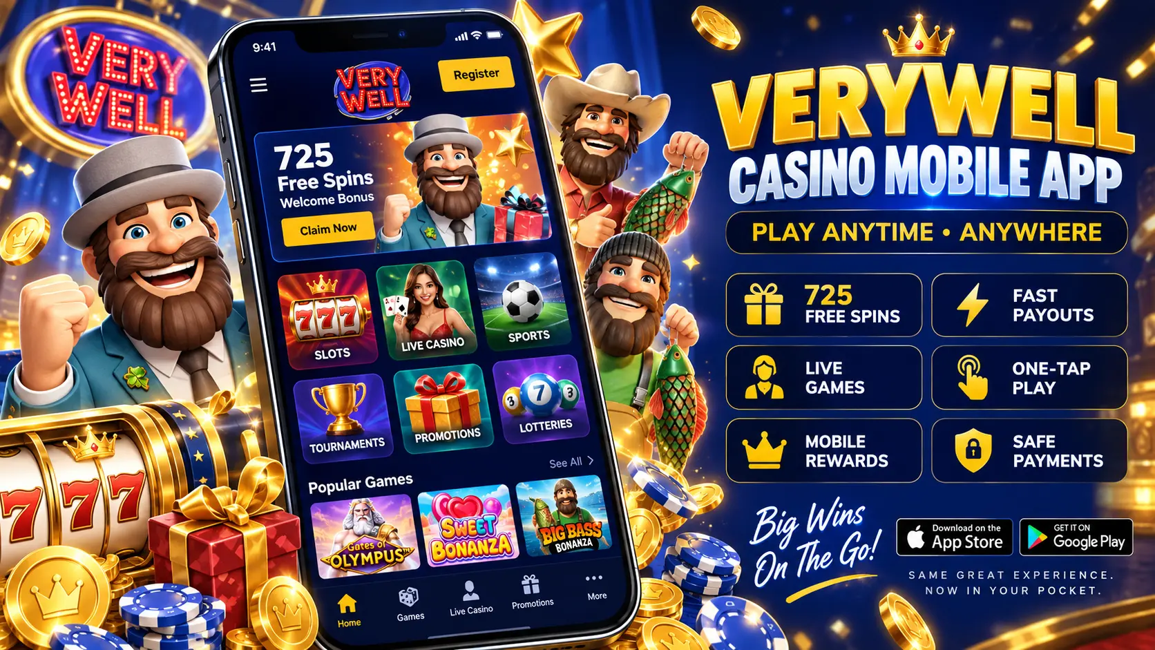 Verywell Casino mobile app for Android and iOS
